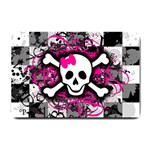 Splatter Girly Skull Small Doormat
