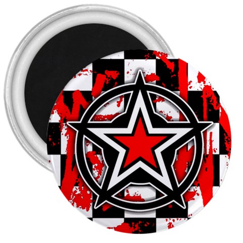 Star Checkerboard Splatter 3  Magnet from UrbanLoad.com Front
