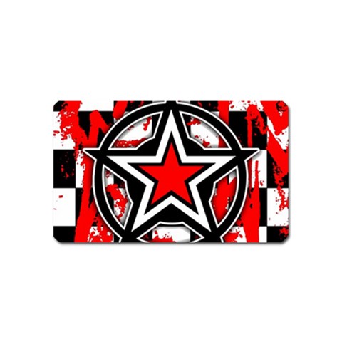 Star Checkerboard Splatter Magnet (Name Card) from UrbanLoad.com Front
