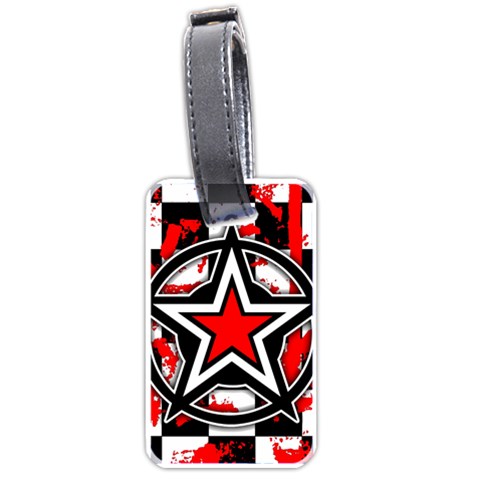 Star Checkerboard Splatter Luggage Tag (one side) from UrbanLoad.com Front