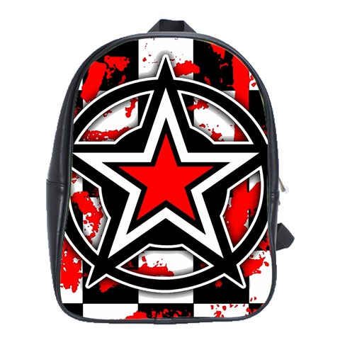 Star Checkerboard Splatter School Bag (XL) from UrbanLoad.com Front