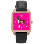 Use Your Dog Photo Boxer Rose Gold Leather Watch 