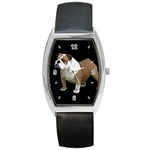 Use Your Dog Photo Bulldog Barrel Style Metal Watch