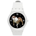 Use Your Dog Photo Bulldog Round Plastic Sport Watch Medium