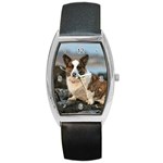 Use Your Dog Photo Corgi Barrel Style Metal Watch