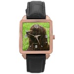 Use Your Dog Photo Irish Water Spaniel Rose Gold Leather Watch 