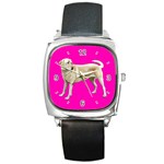 Use Your Dog Photo Labrador Square Metal Watch