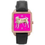 Use Your Dog Photo Labrador Rose Gold Leather Watch 
