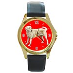 Use Your Dog Photo Labrador Round Gold Metal Watch