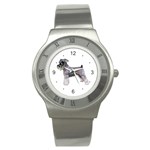 Use Your Dog Photo Miniature Schnauzer Stainless Steel Watch