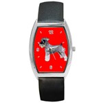 Use Your Dog Photo Miniature Schnauzer Barrel Style Metal Watch