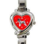 Use Your Dog Photo Miniature Schnauzer Heart Italian Charm Watch