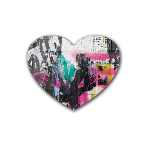 Graffiti Grunge Rubber Coaster (Heart) from UrbanLoad.com Front