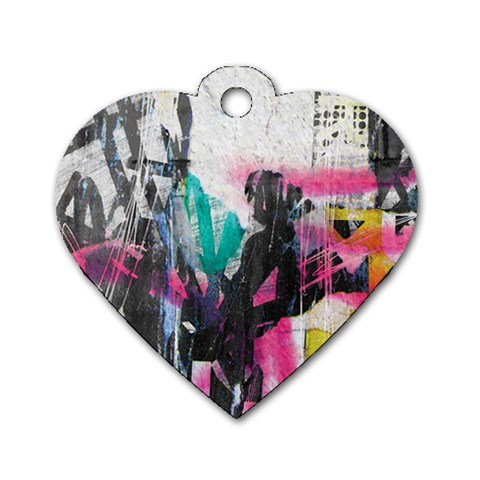 Graffiti Grunge Dog Tag Heart (Two Sides) from UrbanLoad.com Front