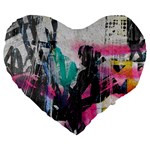 Graffiti Grunge 19  Premium Heart Shape Cushion