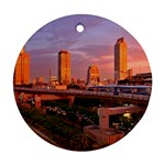 800px Bangkok Skytrain Sunset Ornament (Round)