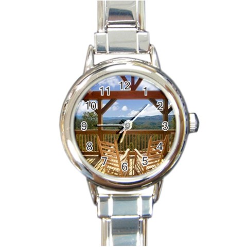 Tiger Round Italian Charm Watch from UrbanLoad.com Front