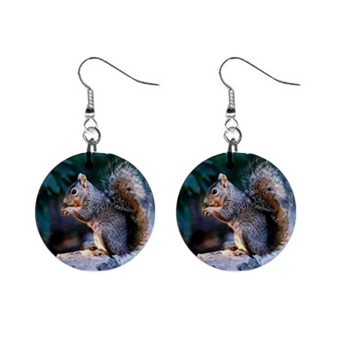 Squirrel 1  Button Earrings from UrbanLoad.com Front