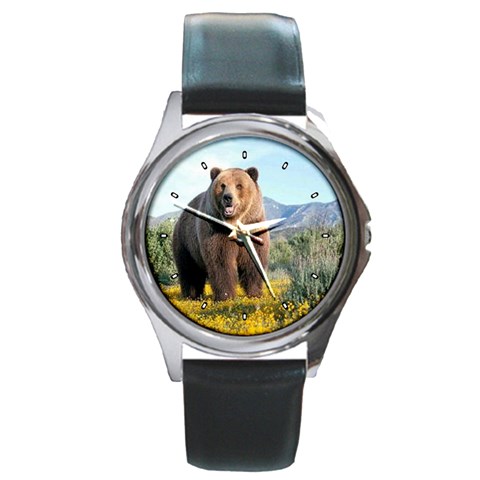 Grizzly Bear Round Metal Watch from UrbanLoad.com Front