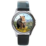 Grizzly Bear Round Metal Watch
