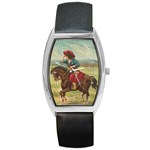 Cowgirl on Horse Barrel Style Metal Watch