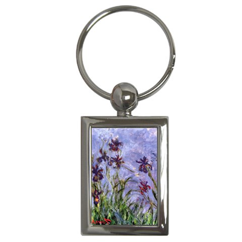 Irises Monet Key Chain (Rectangle) from UrbanLoad.com Front