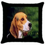 beagle Throw Pillow Case (Black)