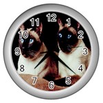 Siamese 3 Wall Clock (Silver)