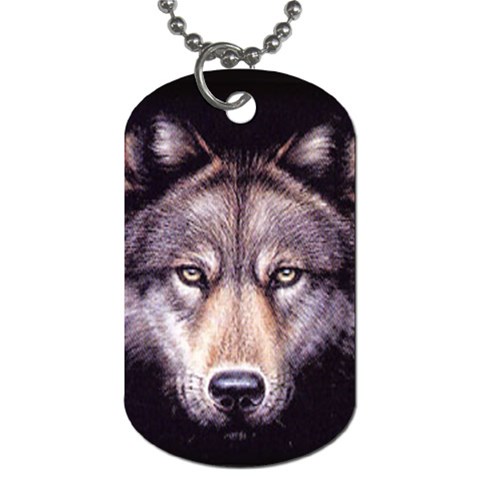 wolf Dog Tag (One Side) from UrbanLoad.com Front
