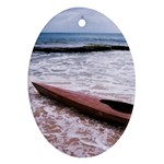 kayak in ocean Ornament (Oval)