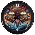 butterfly-art Wall Clock (Black)