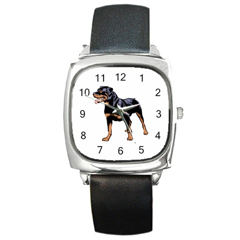 Rottweiler  Square Metal Watch from UrbanLoad.com Front