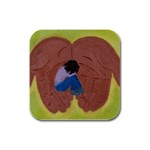 in his hands Rubber Square Coaster (4 pack)