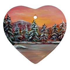  Jane s Winter Sunset   by Ave Hurley of ArtRevu ~ Heart Ornament (Two Sides) from UrbanLoad.com Front