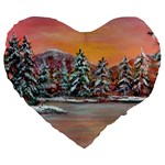  Jane s Winter Sunset   by Ave Hurley of ArtRevu ~ Large 19  Premium Heart Shape Cushion