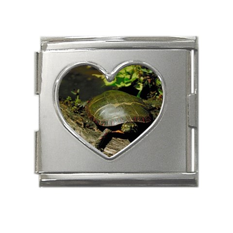 Turtle Mega Link Heart Italian Charm (18mm) from UrbanLoad.com Front