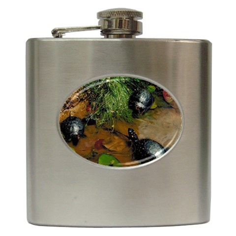 Baby Turtles Hip Flask (6 oz) from UrbanLoad.com Front