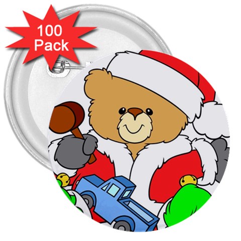 santabear 3  Button (100 pack) from UrbanLoad.com Front