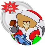 santabear 3  Button (100 pack)