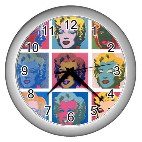 marilyn1200png Wall Clock (Silver) from UrbanLoad.com Front