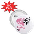 Pink Skull Stars 1.75  Button (100 pack) 