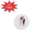 Bride and Groom 1  Mini Button (10 pack) 