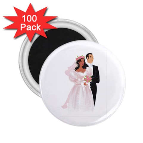 Bride and Groom 2.25  Magnet (100 pack)  from UrbanLoad.com Front