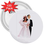 Bride and Groom 3  Button (100 pack)