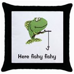 Here fishy fish Throw Pillow Case (Black)