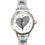 Sewn Up Dark Heart Round Italian Charm Watch