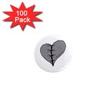 Sewn Up Dark Heart 1  Mini Magnet (100 pack) 
