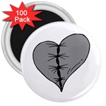 Sewn Up Dark Heart 3  Magnet (100 pack)
