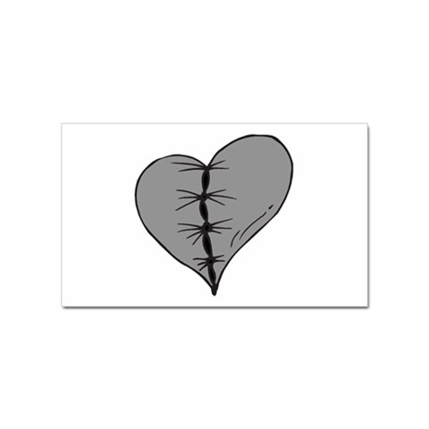 Sewn Up Dark Heart Sticker Rectangular (100 pack) from UrbanLoad.com Front