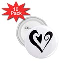 Heart Inside a Heart 1.75  Button (10 pack) 